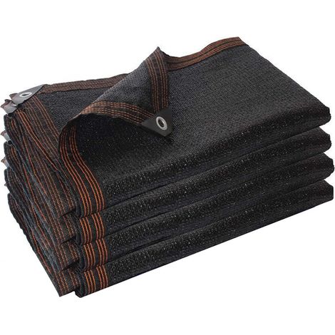 Rete ombreggiante con protezione solare, tessuto ombreggiante con protezione UV nero, rete ombreggiante per esterni con occhielli per patio, veranda, piscina, protezione da piante e fiori (dimensioni: (1/5)