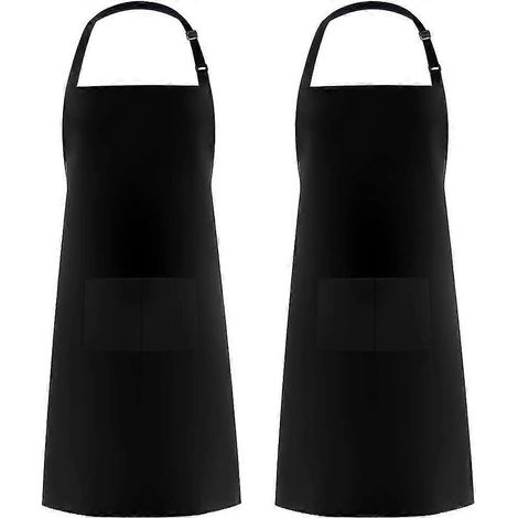 Lot de 2 tabliers à bavette ajustables, imperméables et anti-gouttes, avec 2 poches (1/5)