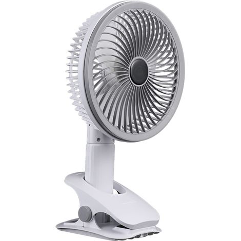 Ventilatore elettrico portatile multifunzionale con clip, utilizzabile come ventilatore da tavolo, ventilatore a mano, ventilatore da parete, con 4 velocità regolabili e ricarica tramite USB-C. (1/5)