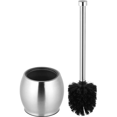 Brosse WC en acier inoxydable avec brosse de rechange Noir (1/5)