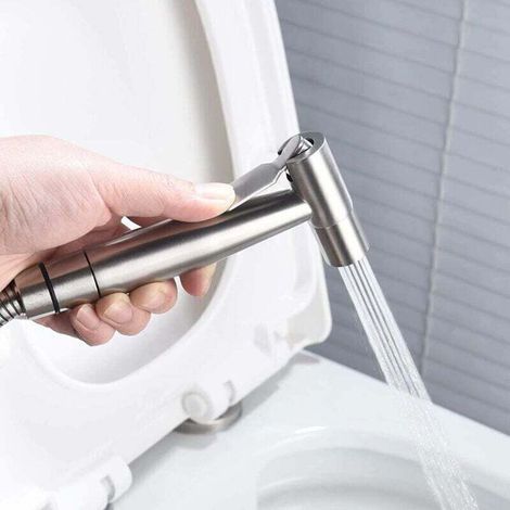 Pulvérisateur de bidet en acier inoxydable SUS304 – Débit élevé et contrôle de pression – Finition nickel brossé – Installation facile - WS024 (1/3)