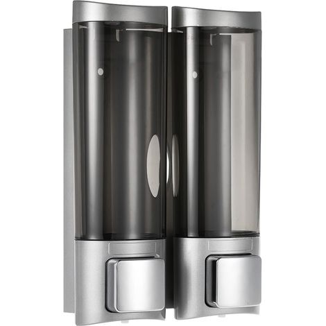 Distribuidor de jabón manual de pared 200 ml x 2, líquido, dispensador de gel de ducha y champú (1/5)