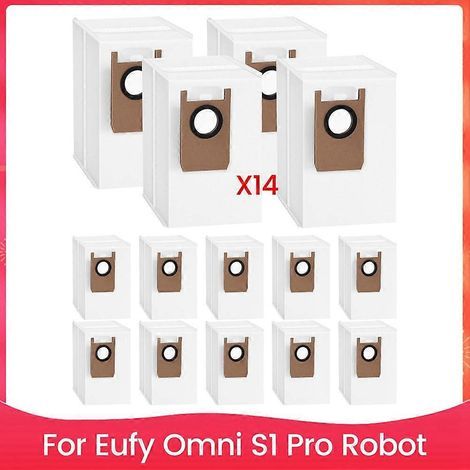 Lot de 14 sacs à poussière grande capacité pour aspirateur robot Omni S1 Pro, sacs collecteurs filtrants de station de vidage automatique, pièces détachées. (1/5)