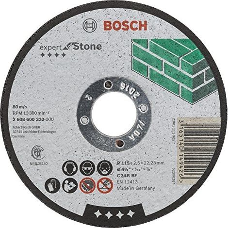 Bosch 2608600320 Disco abrasivo corte recto Expert Stone 115x2,5mm 25 uds (1/2)