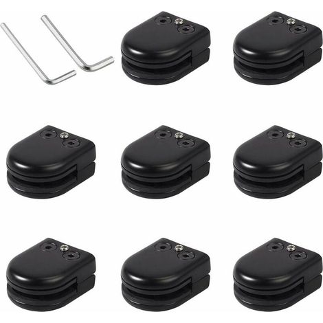 8 pièces clips de verre Divers accessoire de portail, en acier inoxydable 304, pour verre 6 à 8 mm, fixation rampes et garde-corps (1/5)
