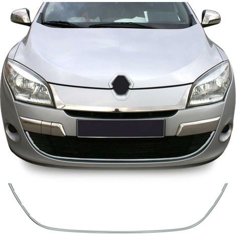 Garniture de Pare-chocs Avant Compatible avec Renault Mégane III 2012 à 2015, Moulure Bande en Acier Inox Chromée