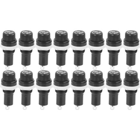 Lot de 20 porte-fusibles à vis pour fusibles en tube de verre 5 x 20 mm (1/5)
