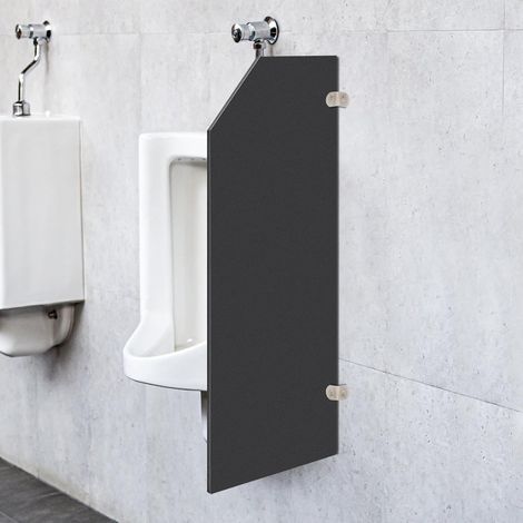 Urinal Trennwand, WC Schamwand Wandmontage Urinaltrennwand Pissoir Urinalwand WC Sichtschutz Urinal Wand 90x40cm (Schwarz)