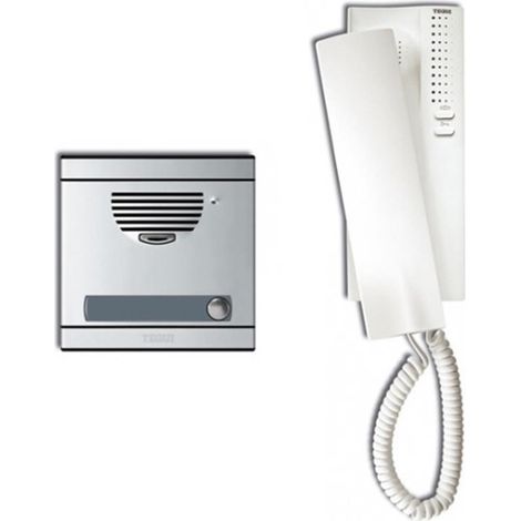 Kit Interphone 1 Logement 4 + 1 fils avec Panneau et Téléphone Serie 7 TEGUI 375011 Blanc