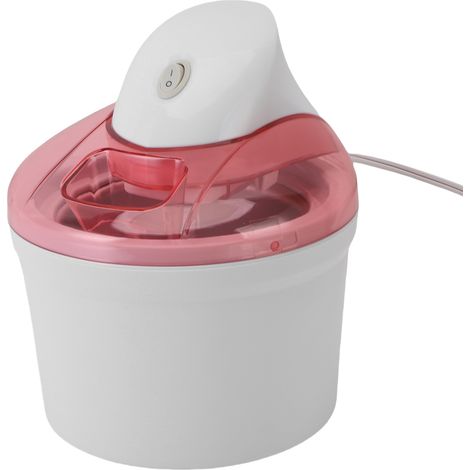Machine à glace automatique 1200 ml avec yaourtière intégrée, pour la cuisine, rose et blanc. (1/5)