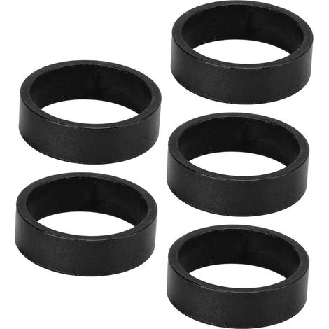 5-teiliges Set schwarzer 10-mm-Steuersatzscheiben für Mountainbikes – glänzende und strapazierfähige Oberfläche (1/5)