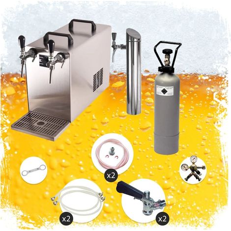 Kit Complet Système de Tirage à Bière STREAM 50 Sous Comptoir - Refroidisseur Sec à 2 Lignes jusqu'à 55 L/H