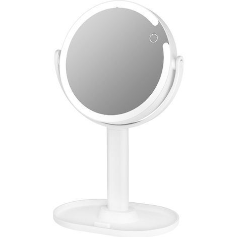 Emitto 10X Magnifying Makeup Mirror Round 360° Rotation LED Light Double Side