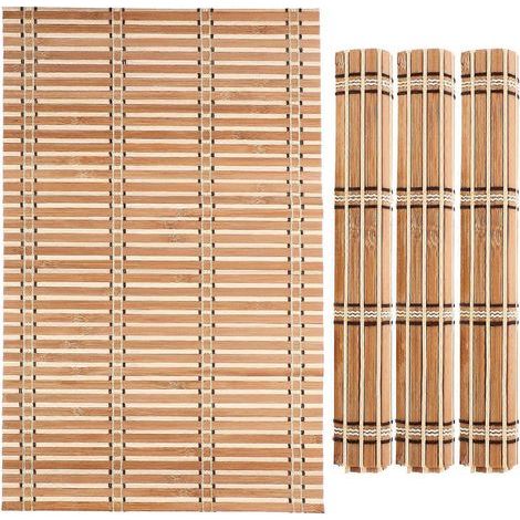 Set mit 4 rustikalen rechteckigen Bambus-Tischsets – 46,00 x 30,00 x 0,20 cm (1/4)