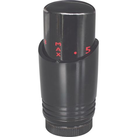 Tête thermostatique M30x1,5 design noire pour sèche-serviette (1/3)