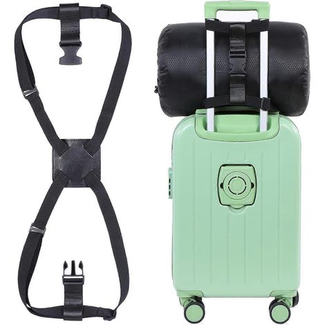Sangles à bagages noires réglables pour valises et sacs à dos. Compatibles avec toutes les valises jusqu'à 81 cm (32 pouces). Lot de 1. (1/4)