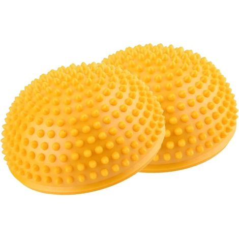 MINKUROW Fußmassageball, PVC-Yoga-Halbkugeln, Massagetrainer, Trainer, Fitness-Balance-Ball (Gelb) (1/5)