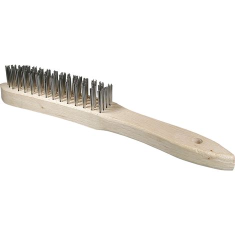 Osborn Handstielbürste 295/145, glatter rostfreier Stahldraht 0,30 mm T25 Holzkörper / 4 Reihen Werkstoff Nr. 1.4571