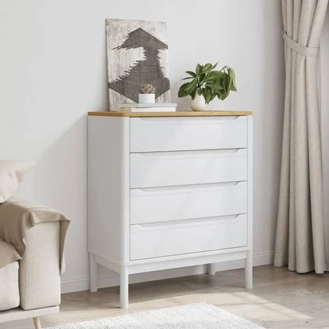 Cuvette de Toilette Blanche en Bois de Pin Massif, Design Moderne et Robuste pour Salle de Bain (1/5)