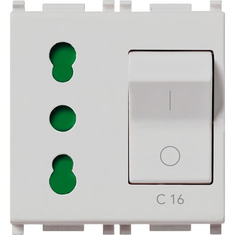 Presa 2P+T 16A P17/11 intb+MT C16 Vimar Plana silver 14273.SL