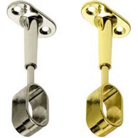 6PZ REGGITUBO CENTRALE REGOLABILE OVALE PER ARMADIO - mm.15x30, oro lucido