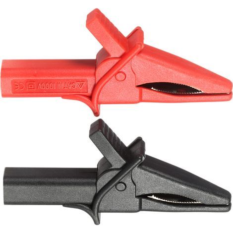 HT18A Krokodilklemme, DSO3064-Anschluss, 2 Stück, große Dolphin Gator-Klammern, rot + schwarz (1/5)