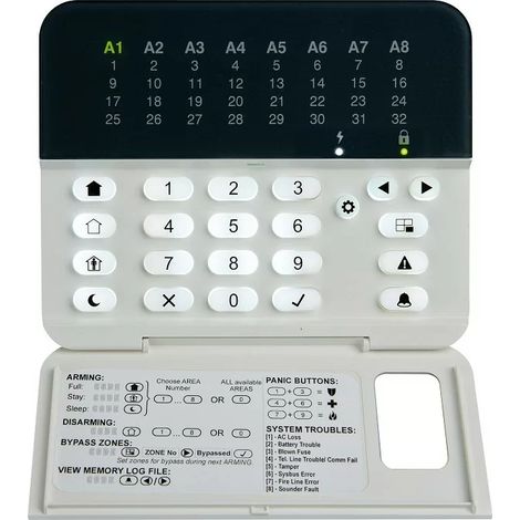 Tastiera Teletek Eclipse LED32 con indicazione LED delle aree problematiche