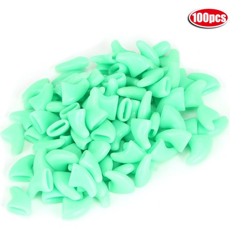Couvercles À Griffes Pour Chat - Capsules En Pvc Transparent - Protection Mobilier Et Peau - Taille XS Vert Fluorescent - Lot De 100 Pièces (1/5)