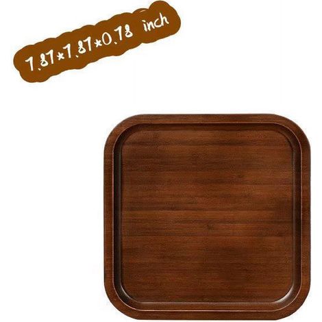 Plateau De Service En Bambou - Carré - 20 X 20 X 2 Cm - Pour Salon Restaurant Cuisine - 1 Pièce (1/5)