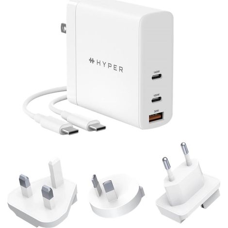 HyperJuice GaN 140W USB-C Ladegerät Weiß (1/3)