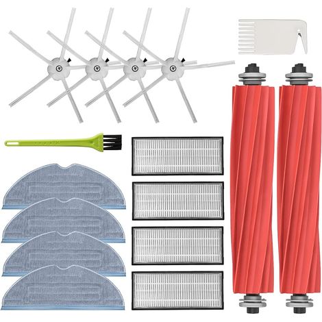 Kit d'accessoires pour Roborock S7 S7 Plus S7 Max Pièces de Rechange, Brosse Principale Filtres HEPA Brosses Latérales Serpillière pour Roborock S7 T7s T7s Plus Robot Aspirateur- Set 3 H488 (1/5)