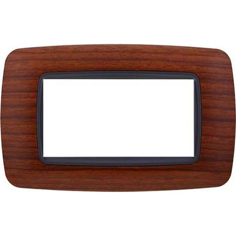 Ettroit Plaque compatible Bticino Livinglight 4 modules plastique arrondi couleur bruyère - LN88403