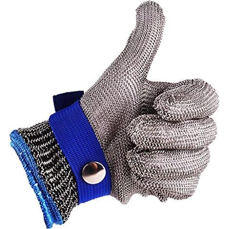 Guanti resistenti ai tagli in acciaio inox, guanto da lavoro di sicurezza livello 5 protezione (M) (1/5)