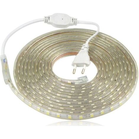 Ruban à LED, Bande LED Etanche, Lumineux Bandeau Led 220v, 5050 IP65 Etanche Bande Strip Led, Blanc chaud (6m) (1/4)