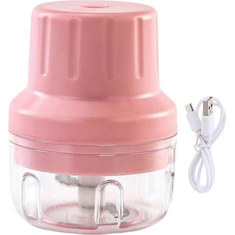 Petit hachoir à ail en plastique alimenté par USB, broyeur électrique sans fil pour une cuisson efficace, petit format (1/5)