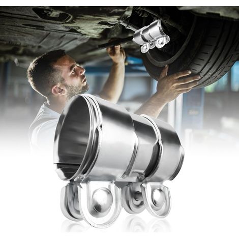 Raccord de tuyau d'échappement 50 mm en acier inoxydable - Collier d'échappement universel avec 2 colliers d'échappement (Ø 50 mm / L 95 mm) (1/4)