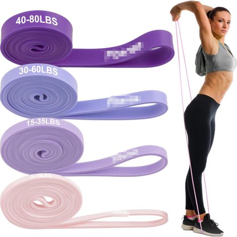 Widerstandsbänder-Set (4-teilig), Fitnessbänder mit Türhalterung, für Yoga, Pilates, Workout, Physiotherapie, Klimmzüge und Krafttraining (1/5)