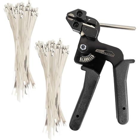Pistolet d'attache de Câble outil d'attache de câble pour attaches de câble en acier inoxydable Pince pour Serre-Câbles en Acier Inoxydable Pistolet à Attache de Câble Métallique avec 200pcs attaches (1/5)