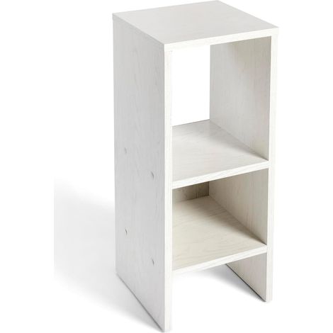 Mesita de Noche con estante Aitana 60x24x24cm Blanco