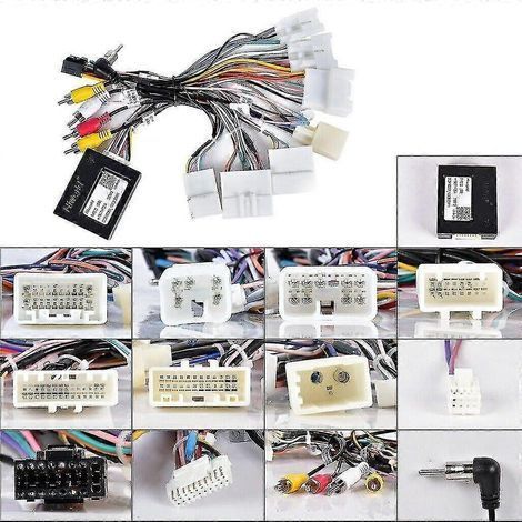 Adaptateur de faisceau d'alimentation pour autoradio Toyota avec amplificateur, compatible Plug and Play. (1/5)