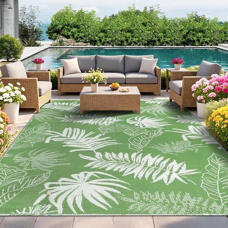 Tapis Exterieur Resistant Pluie Terrasse, Réversible Résistant aux UV Tapis Extérieur Terrasse, Plastique Léger Tapis Balcon pour Jardin, Camping, Pique-Nique, Plage, 180 X 270 cm (1/5)