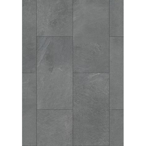 Échantillon de panneaux vinyles Mexen Grey Dark 610 x 305 mm SPC 6,5 mm, sous-couche IPEX 1,5 mm, 4 V-Fuge, Pierre - F1159-S (1/2)