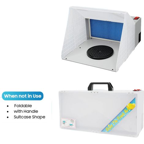 Cabina de pintura para aerógrafo, construcción duradera, filtración de aire eficiente, BLANCA (1/2)