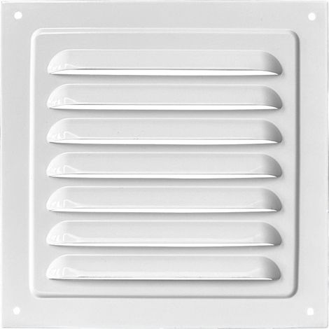 Grille d'aération carrée en alliage d'aluminium blanc de 108 mm (diamètre intérieur) avec maille en fibre, 150 mm (diamètre extérieur) (1/4)