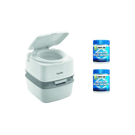 PACK THETFORD Toilette Portable 100% Autonome 21 Litres + 2x15 Sachets Traitement des Matières Camping car (1/3)