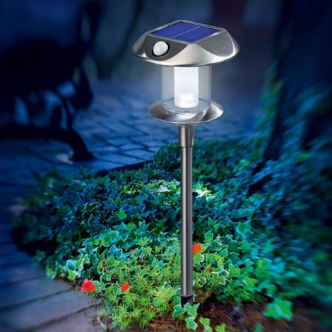 Esotec – Lampe torche solaire 38 cm avec capteur de mouvement PIR – Couleur de lumière 2800K/6500K – IP44 – Autonomie 8h – 102092 (1/10)