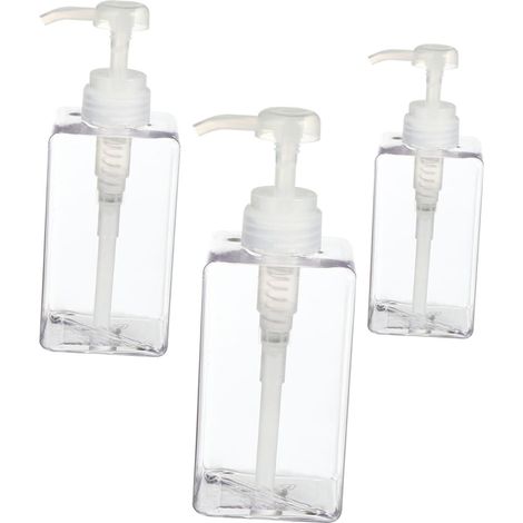 Piece Set of Refillable Clear Lotion and Shampoo Dispenser