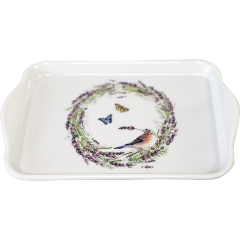 Mini plateau vide poche 20.5 x 13.5 cm - Pinson et papillons (1/2)