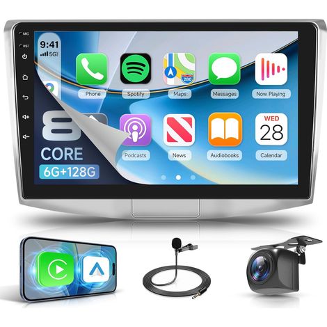 6G+128G 8 Cœurs Autoradio Android pour B7 B6 2010-2015/ CC 2010-2014, 10'' Carplay Android Auto sans Fil FM/RDS/EQ/DSP WiFi GPS Commandes au Volant Caméra Recul (1/5)