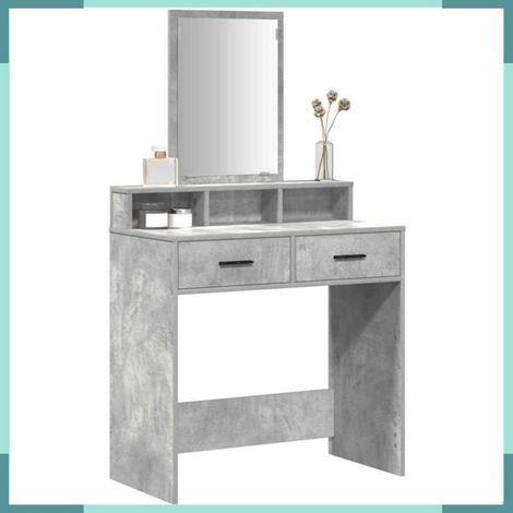865139 Table de Toilette Gris béton 79 x 41 x 140 cm Bois d'ingénierie (1/5)